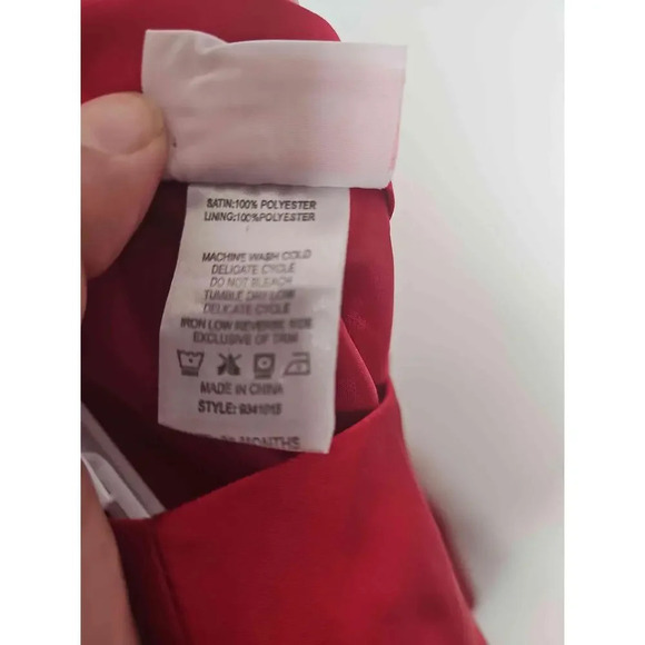 La Princess Red Satin Bow Embellished Formal Dress Size 36 Months 3T - Picture 9 of 9